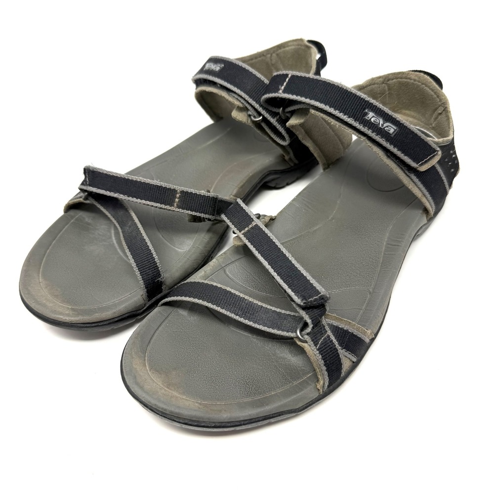 Teva Verra Sport Sandals Black Grey Strappy Hiking Water Shoes 1006263 Women 8.5
